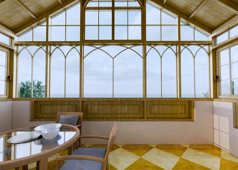 简欧系列铝包木阳光房