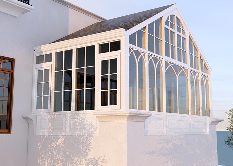 简欧系列铝包木阳光房