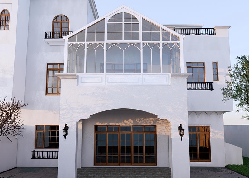 简欧系列铝包木阳光房