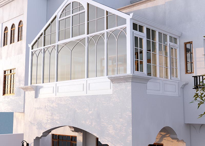 简欧系列铝包木阳光房