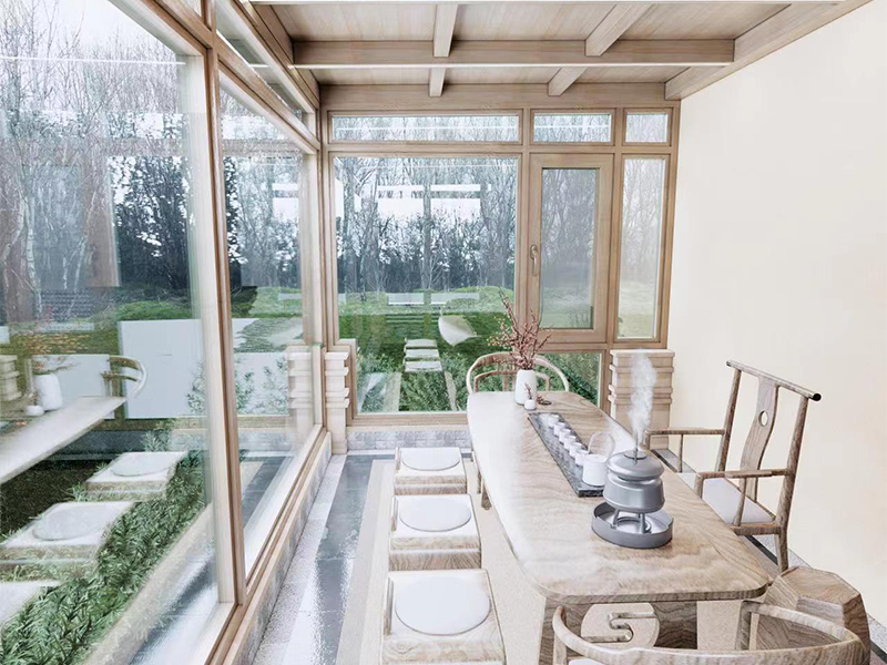 简欧系列铝包木阳光房