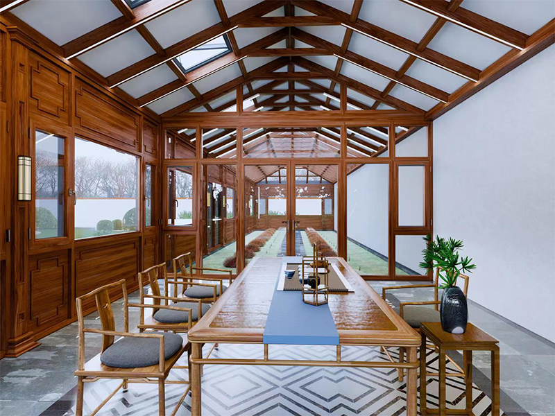 简欧系列铝包木阳光房