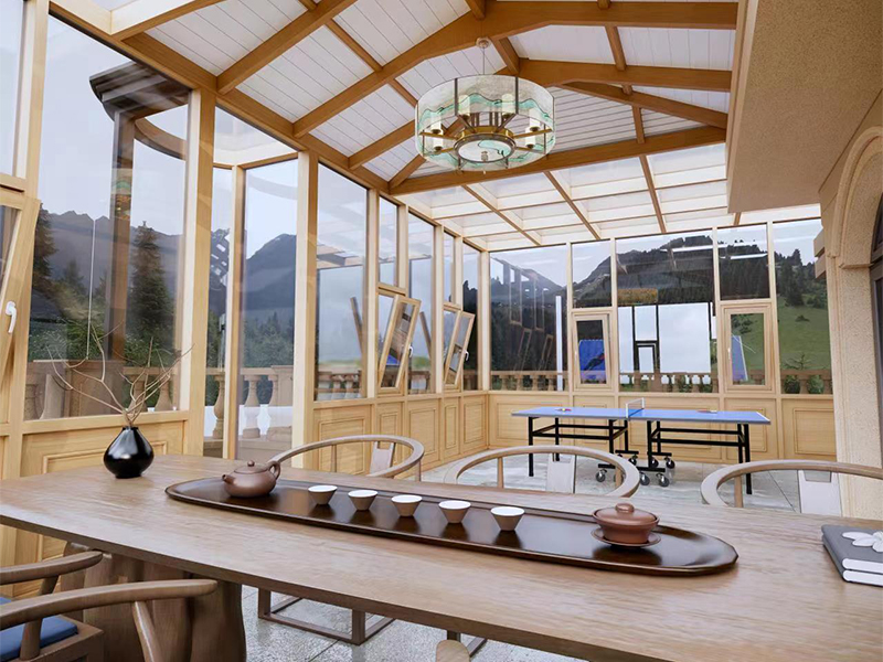 简欧系列铝包木阳光房