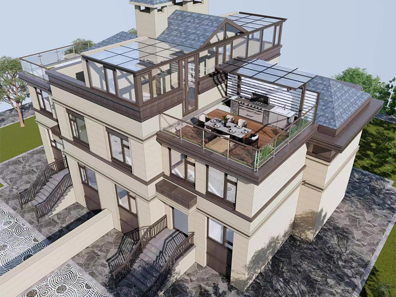 简欧系列铝包木阳光房