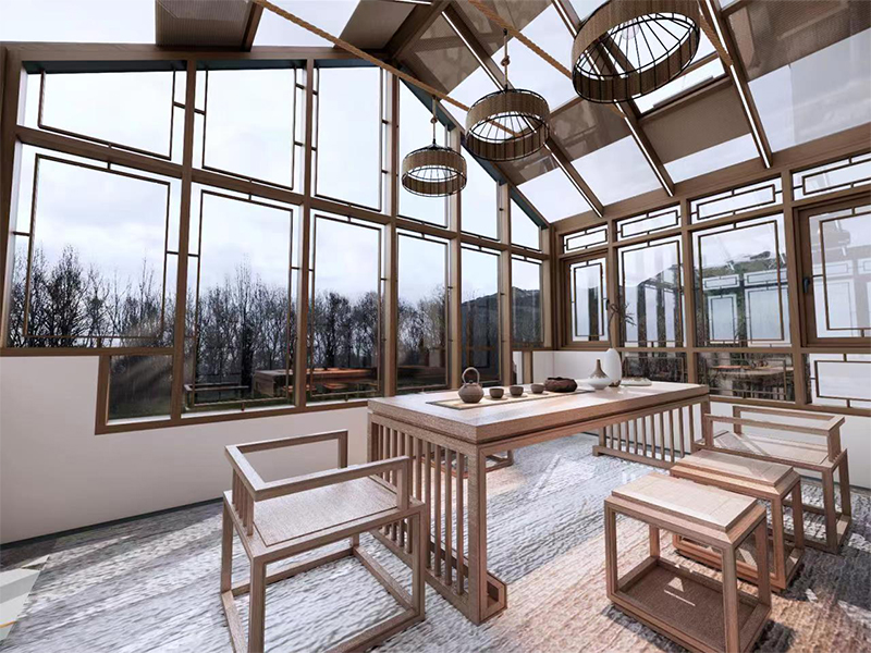 简欧系列铝包木阳光房